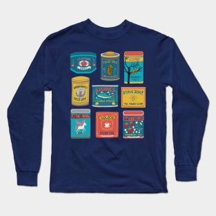 Vintage Canned Goods - fun design by Cecca Designs Long Sleeve T-Shirt